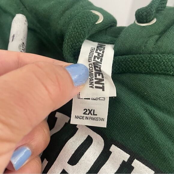 New Philadelphia Eagles Hurts Green Pullover Hoodie Sweatshirt Size 2X-5X - Picture 3 of 10